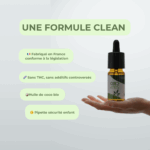 huile de CBD fabriquée en France, sans THC, à l'huile de coco