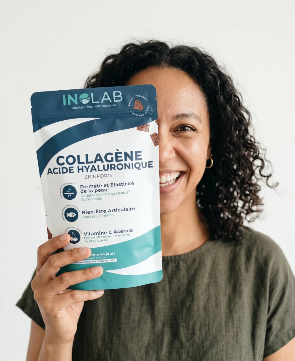 SKINFORM chocolat en ambiance bord de mer, avec carrés de chocolat et avis clients