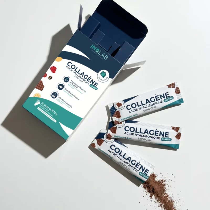 Étui SKINFORM Nomade Inolab : sticks individuels de collagène marin Naticol®, acide hyaluronique et vitamine C
