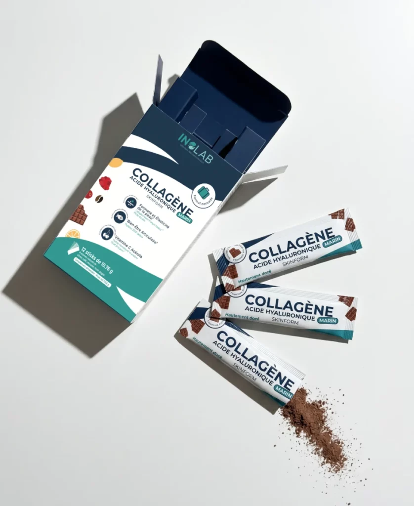 Étui SKINFORM Nomade Inolab : sticks individuels de collagène marin Naticol®, acide hyaluronique et vitamine C