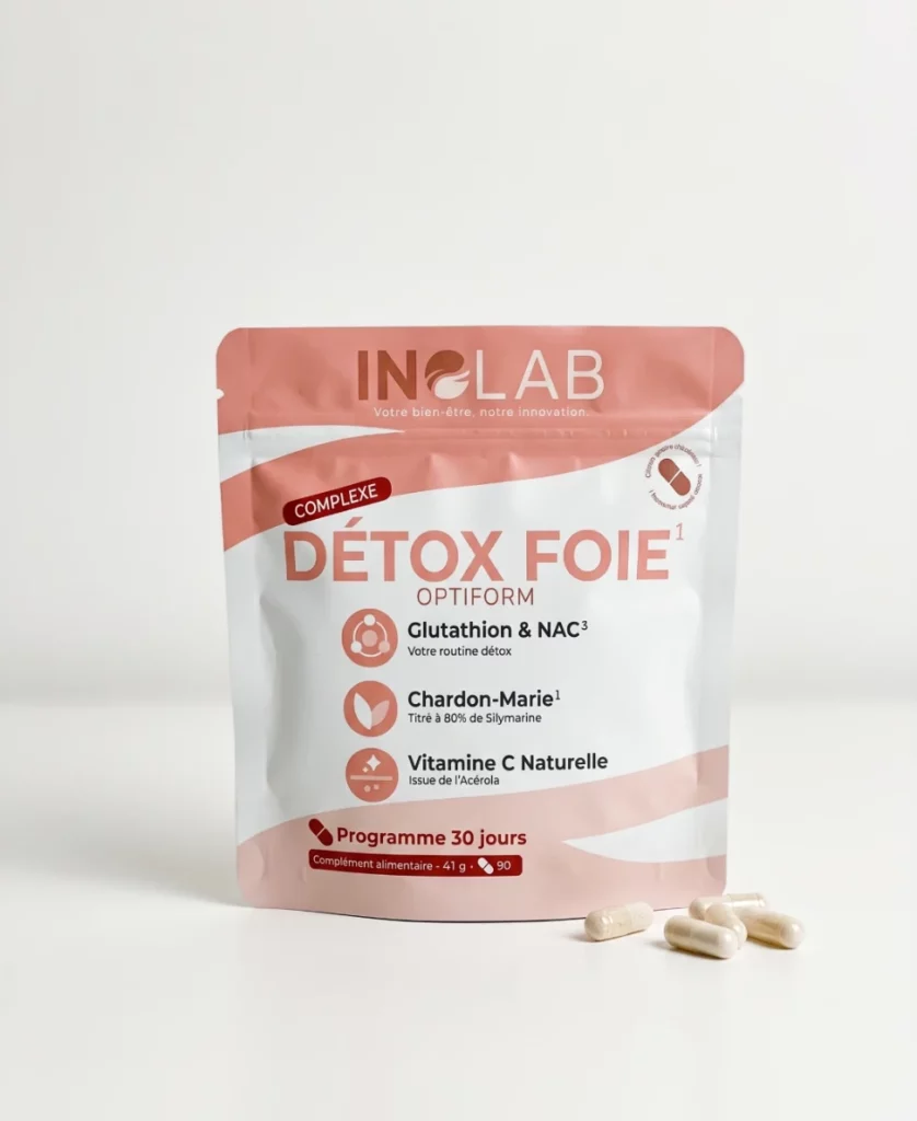 Sachet OPTIFORM Inolab : gélules gastro-résistantes de glutathion réduit, chardon-marie et N-acétylcystéine