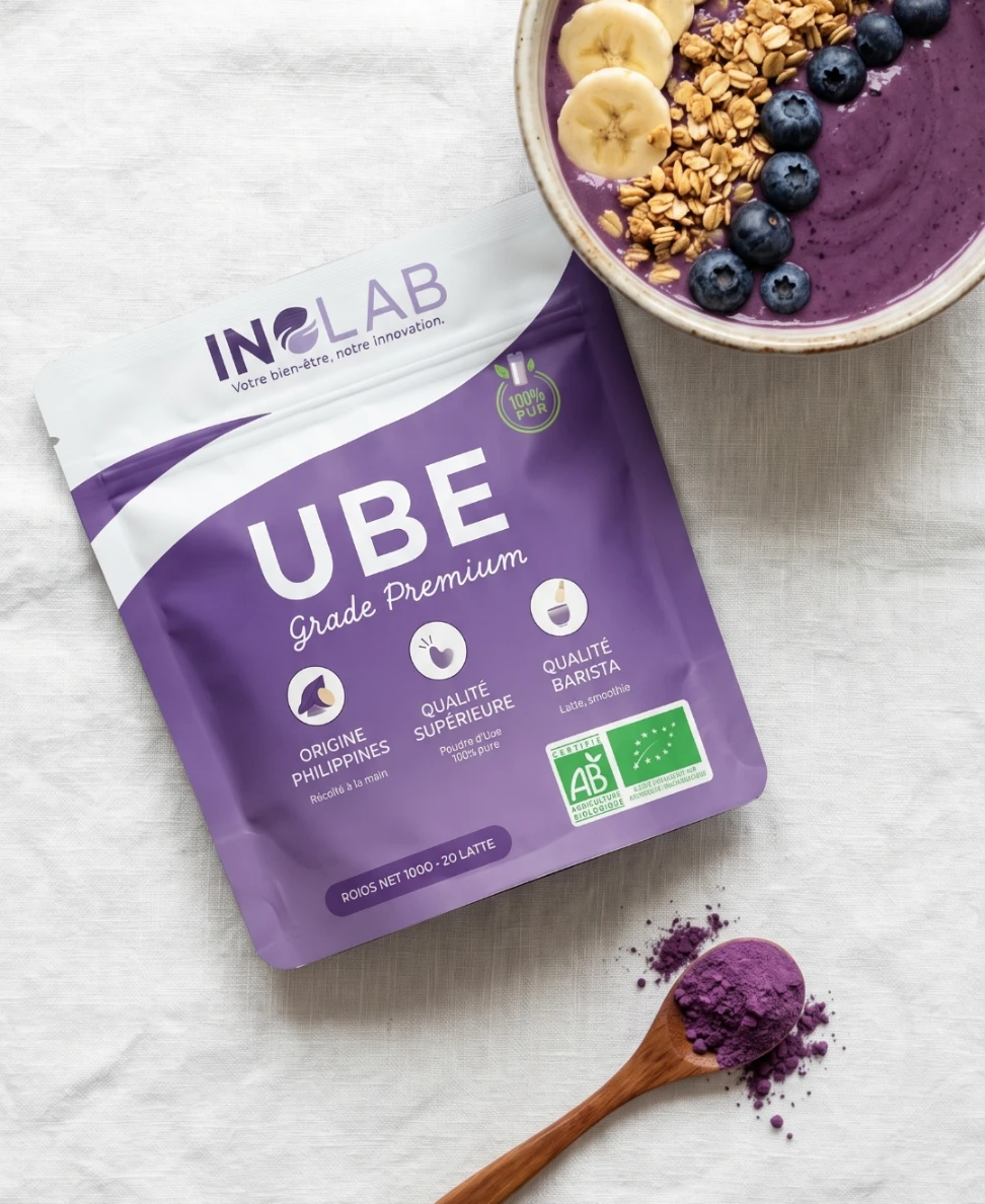 UBE BIO : poudre violette riche en anthocyanes, fibres et amidon résistant, sans additif