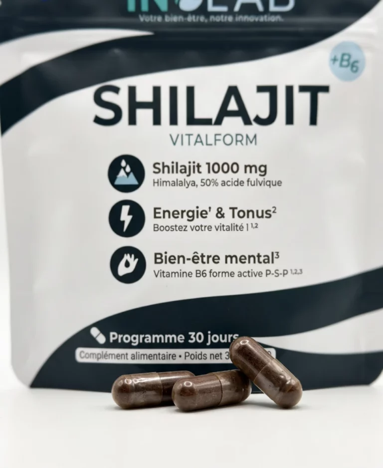 Pourquoi choisir VITALFORM : extrait de shilajit 4:1 titré à 50 % d'acide fulvique, 1000 mg par gélule