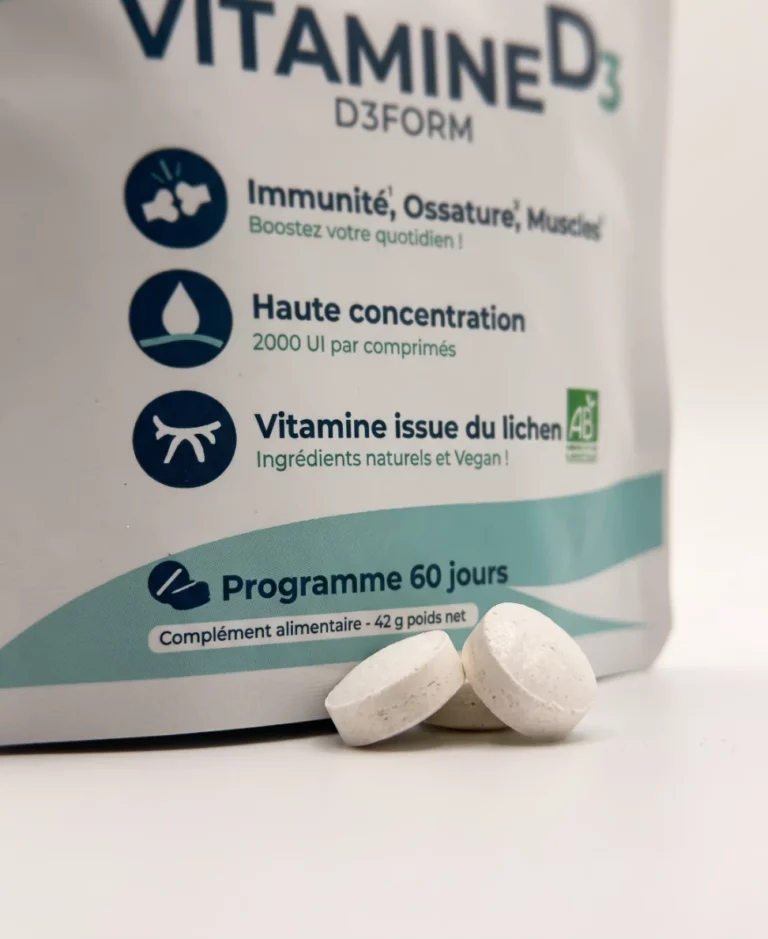 D3FORM : chiffres clés, 2000 UI (50 µg) de vitamine D3 par comprimé