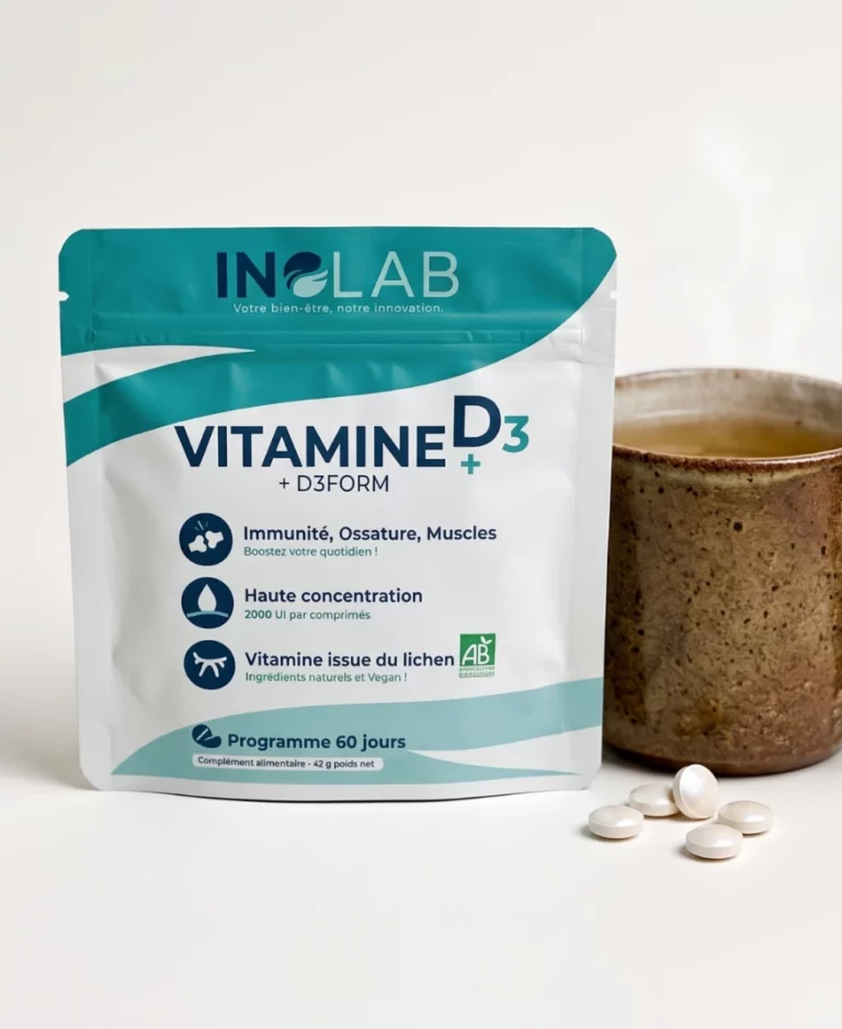 D3FORM au quotidien : comprimé de vitamine D3 vegan pris pendant un repas, avec avis clients