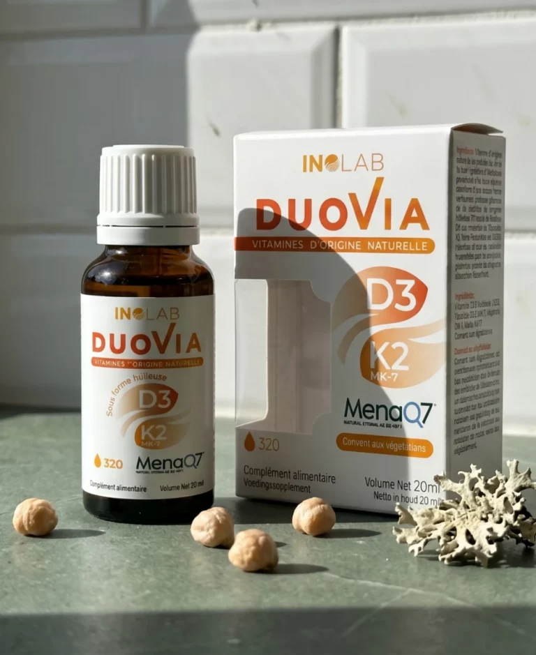 Pourquoi choisir DUOVIA : association D3 et K2-MK7 all-trans brevetée MenaQ7®, forme huileuse mieux absorbée